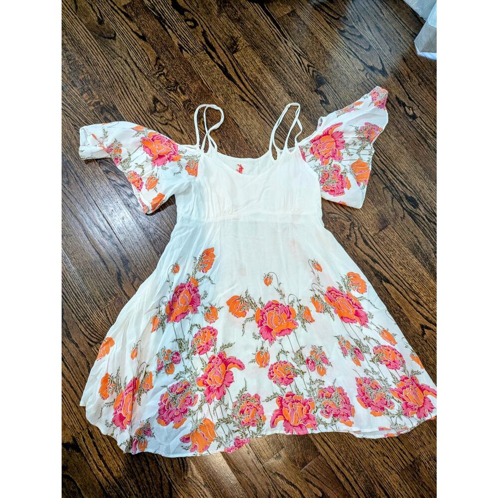 Free People Floral Flutter Sleeve Dress